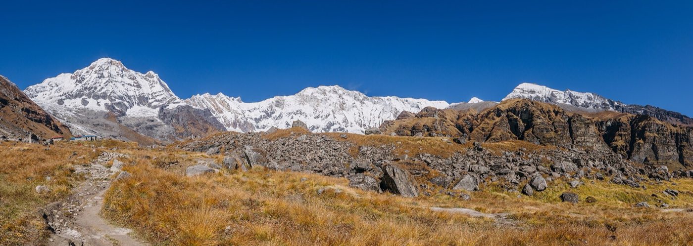 Annapurna South and Annapurna I from Annapurna Base Camp